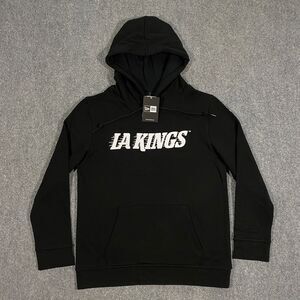 Los Angeles LA Kings Wordmark Logo New Era Hoodie Womens Large Black NHL Hockey